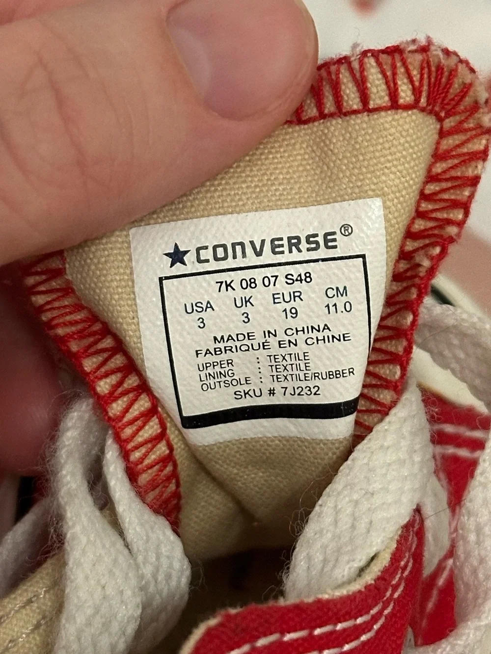 Red Converse - baby size 3